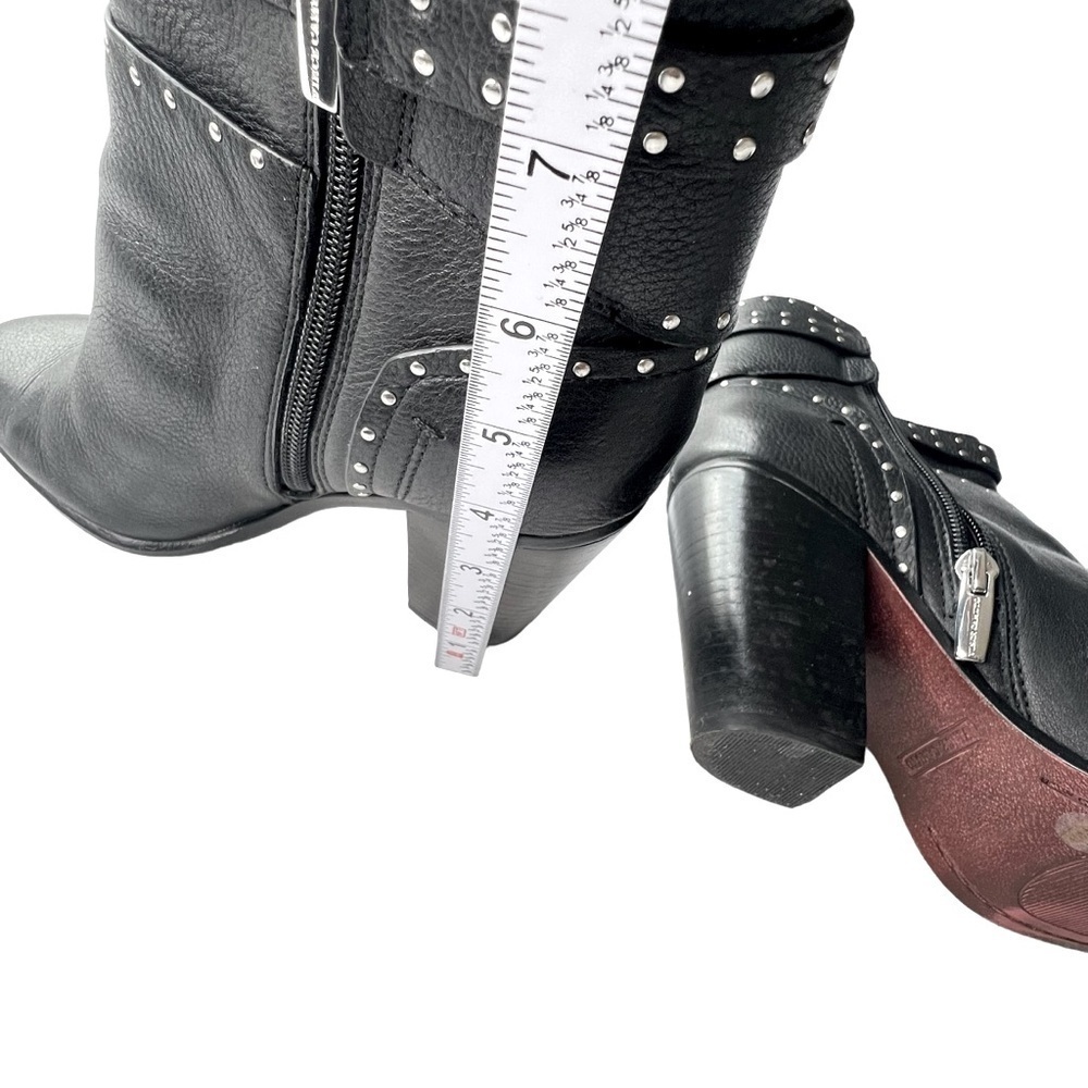 Vince Camuto Faythes Leather Silver Studded Ankle Boots in Black Size 8.5 - Picture 10 of 11